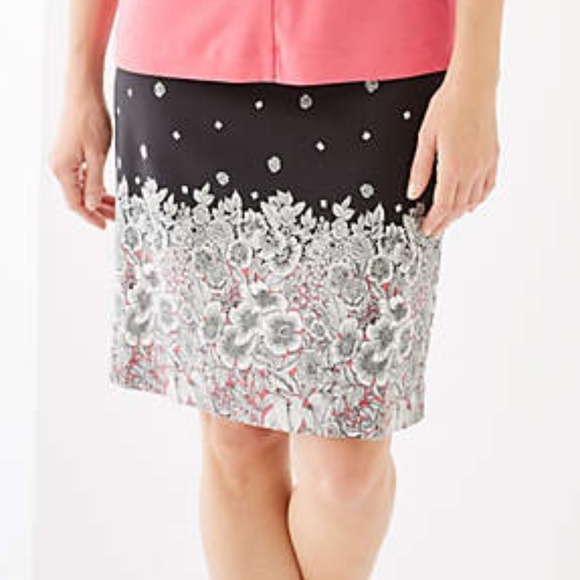 J. Jill Dresses & Skirts - J. Jill Essential Cotton-Stretch Floral Skirt